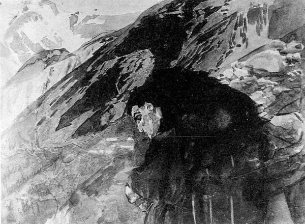 Order Artwork Replica Demon looking to the valley, 1891 by Mikhail Vrubel (1856-1910, Russia) | ArtsDot.com