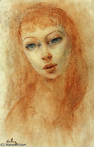 Order Paintings Reproductions Female portrait by Moise Kisling (Inspired By) (1891-1953, Croatia) | ArtsDot.com