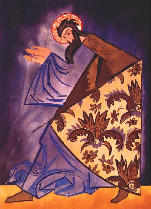 Order Art Reproductions Liturgy - sketch of a costume, 1914 by Natalia Sergeevna Goncharova (Inspired By) (1881-1962, Russia) | ArtsDot.com