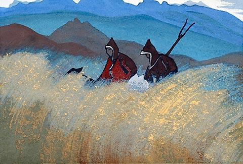Buy Museum Art Reproductions Lamas-reapers, 1937 by Nicholas Roerich (1874-1947, Russia) | ArtsDot.com