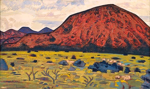 Order Artwork Replica Red mountain. Santa Fe., 1921 by Nicholas Roerich (1874-1947, Russia) | ArtsDot.com
