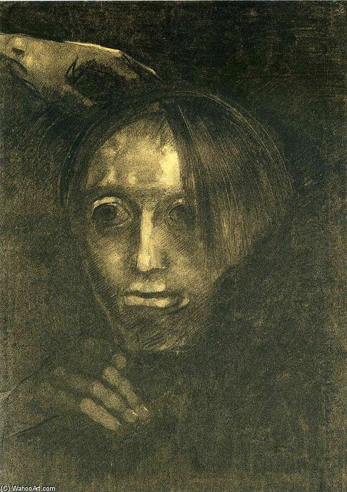Order Art Reproductions Man`s head by Odilon Redon (1840-1916, France) | ArtsDot.com