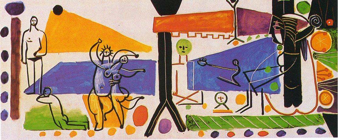 Buy Museum Art Reproductions The beach in Garoupe, 1955 by Pablo Picasso (Inspired By) (1881-1973, Spain) | ArtsDot.com