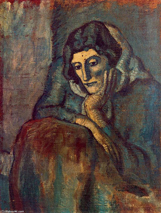 Order Artwork Replica Woman in blue, 1902 by Pablo Picasso (Inspired By) (1881-1973, Spain) | ArtsDot.com