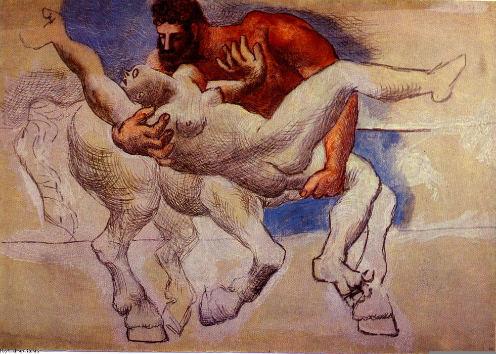 Buy Museum Art Reproductions Abduction (Nessus and Deianeira), 1920 by Pablo Picasso (Inspired By) (1881-1973, Spain) | ArtsDot.com