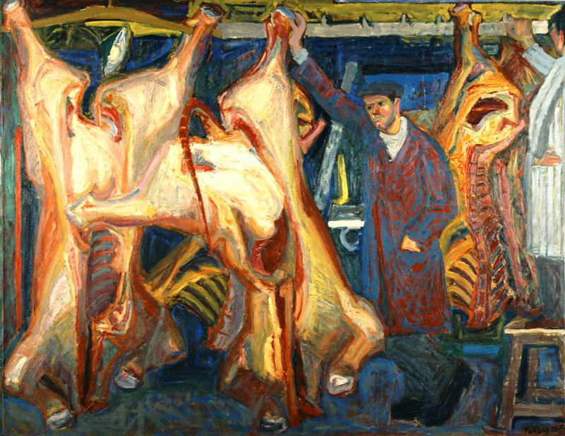 The butcher shop, 1956 by Panayiotis Tetsis (1925-2016, Greece) Panayiotis Tetsis | ArtsDot.com