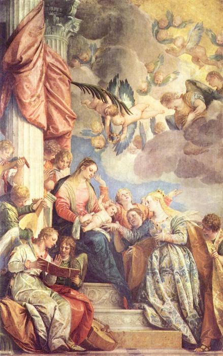 Order Oil Painting Replica Mystic Marriage of St Catherine by Paolo Veronese (1528-1588, Italy) | ArtsDot.com