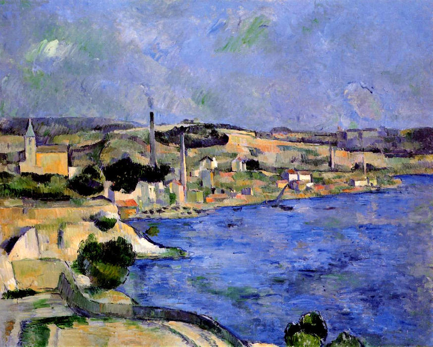 Order Oil Painting Replica The Bay of l`Estaque and Saint-Henri, 1879 by Paul Cezanne (1839-1906, France) | ArtsDot.com