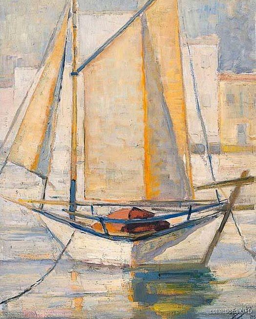 Order Art Reproductions Boat with sails by Periklis Vyzantios (Inspired By) (1893-1972, Greece) | ArtsDot.com