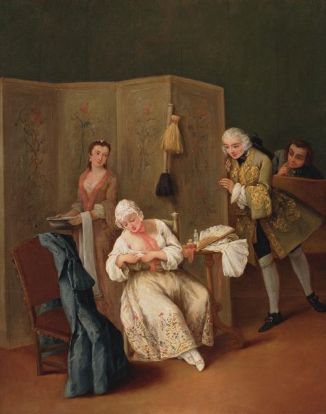 Order Art Reproductions The Indiscreet Gentleman by Pietro Longhi (1701-1785, Italy) | ArtsDot.com
