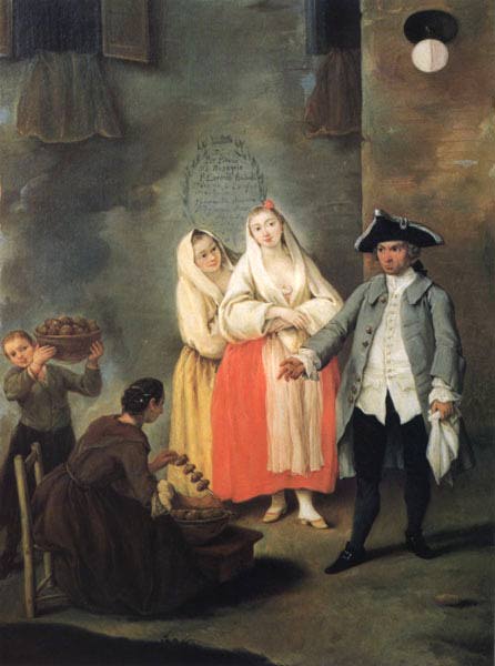 Order Paintings Reproductions The Seller of Fritters by Pietro Longhi (1701-1785, Italy) | ArtsDot.com