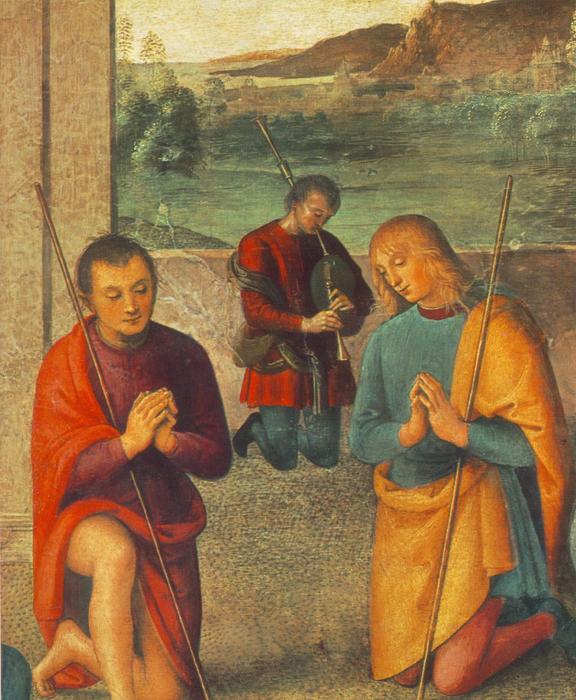 Order Paintings Reproductions The Presepio (detail 1), 1498 by Vannucci Pietro (Le Perugin) (1446-1523) | ArtsDot.com