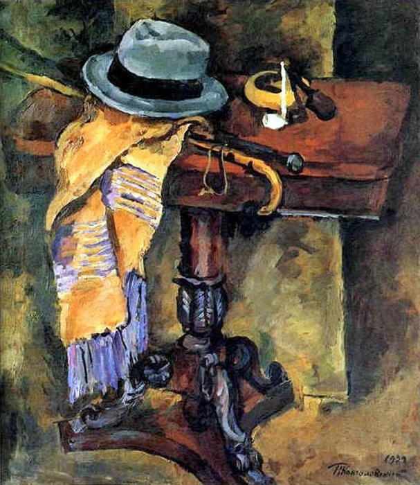 Order Artwork Replica Still Life. Table with a hat., 1929 by Pyotr Konchalovsky (Inspired By) (1876-1956, Russia) | ArtsDot.com