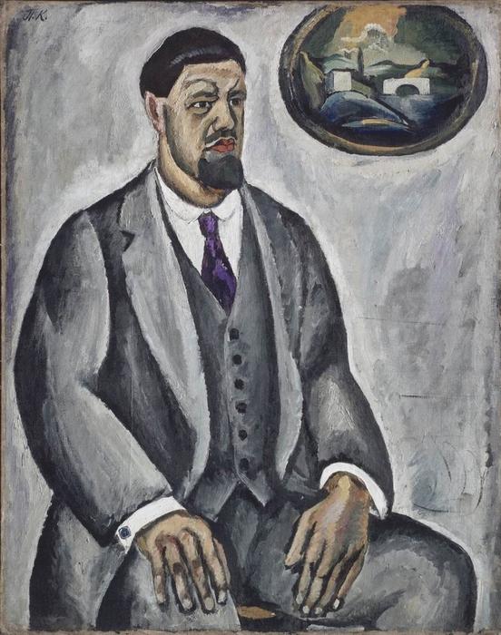 Order Oil Painting Replica Self-portrait in gray, 1911 by Pyotr Konchalovsky (Inspired By) (1876-1956, Russia) | ArtsDot.com