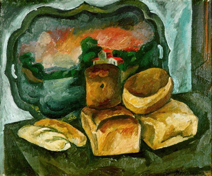 Order Oil Painting Replica Breads and the tray, 1912 by Pyotr Konchalovsky (Inspired By) (1876-1956, Russia) | ArtsDot.com