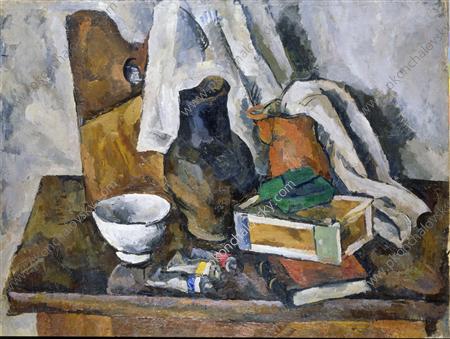 Order Oil Painting Replica Still life with jug, 1919 by Pyotr Konchalovsky (Inspired By) (1876-1956, Russia) | ArtsDot.com