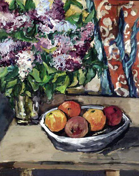 Buy Museum Art Reproductions Still life with lilac and orange, 1927 by Pyotr Konchalovsky (Inspired By) (1876-1956, Russia) | ArtsDot.com
