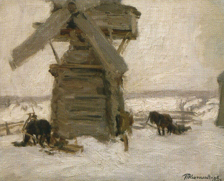 Order Oil Painting Replica Winter. The Mill on the Ker-island., 1903 by Pyotr Konchalovsky (Inspired By) (1876-1956, Russia) | ArtsDot.com