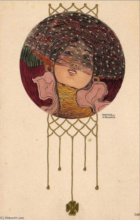 Order Paintings Reproductions Girls heads in a circle, 1901 by Raphael Kirchner (1875-1917, Austria) | ArtsDot.com