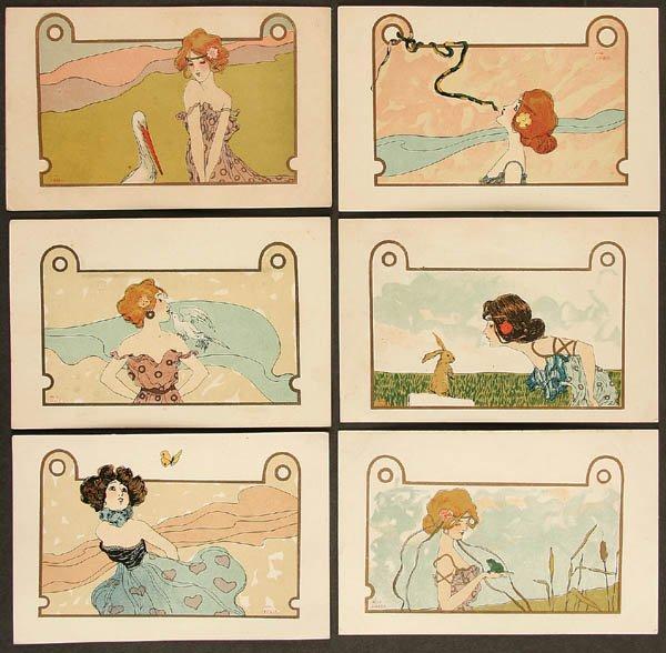 Order Artwork Replica Girls with Animals, 1901 by Raphael Kirchner (1875-1917, Austria) | ArtsDot.com