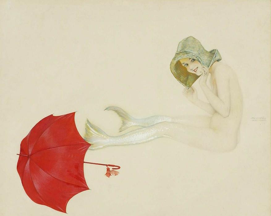 Buy Museum Art Reproductions Mermaid, 1910 by Raphael Kirchner (1875-1917, Austria) | ArtsDot.com