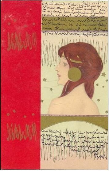 Order Oil Painting Replica Girls faces with red border by Raphael Kirchner (1875-1917, Austria) | ArtsDot.com