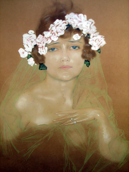 Order Oil Painting Replica Justine Johnstone by Raphael Kirchner (1875-1917, Austria) | ArtsDot.com