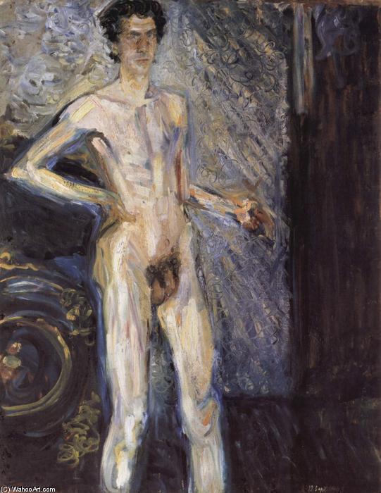 Order Paintings Reproductions Self Portrait (Nude in a full figure) by Richard Gerstl (1883-1908, Austria) | ArtsDot.com