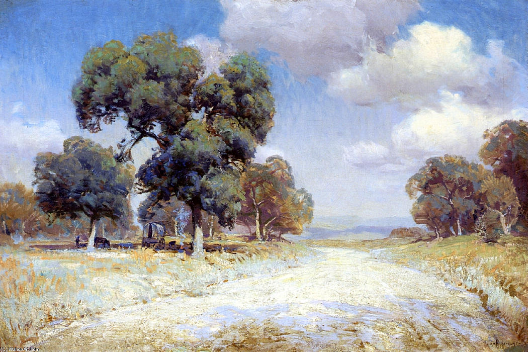 Order Oil Painting Replica Landscape with Wagon by Robert Julian Onderdonk (1880-1922, United States) | ArtsDot.com