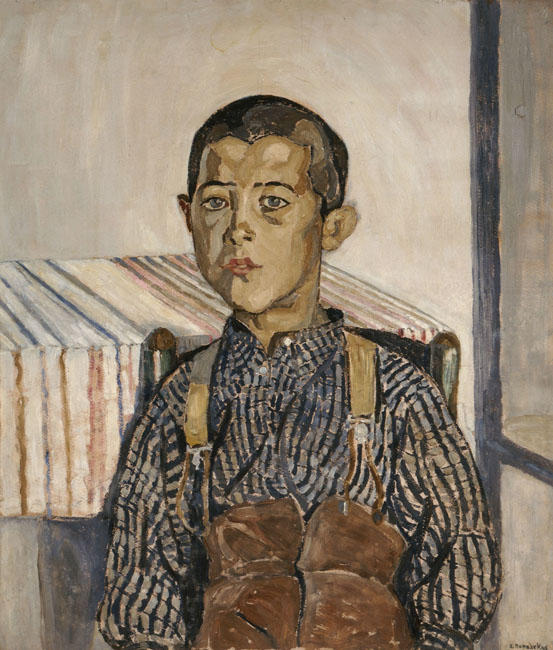 Order Paintings Reproductions Boy wearing suspenders, 1925 by Spyros Papaloukas (Inspired By) (1892-1957, Greece) | ArtsDot.com
