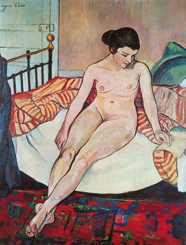 Order Paintings Reproductions Nude with a Striped Blanket, 1922 by Suzanne Valadon (1865-1938, France) | ArtsDot.com