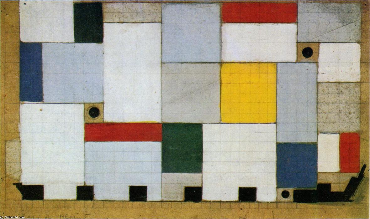 Order Art Reproductions Color design for the ceiling of the Cafe Brasserie by Theo Van Doesburg (1883-1931, Netherlands) | ArtsDot.com