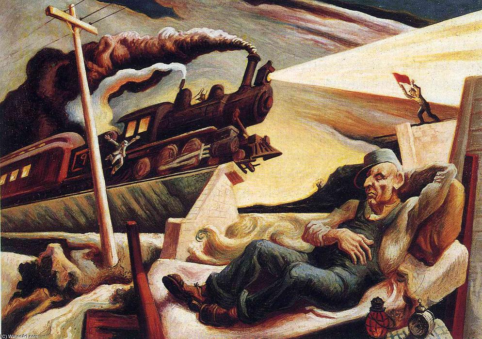 Order Oil Painting Replica The Engineers Dream, 1931 by Thomas Hart Benton (Inspired By) (1889-1975, United States) | ArtsDot.com