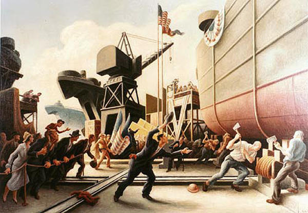 Order Artwork Replica Cut the Line, 1944 by Thomas Hart Benton (Inspired By) (1889-1975, United States) | ArtsDot.com