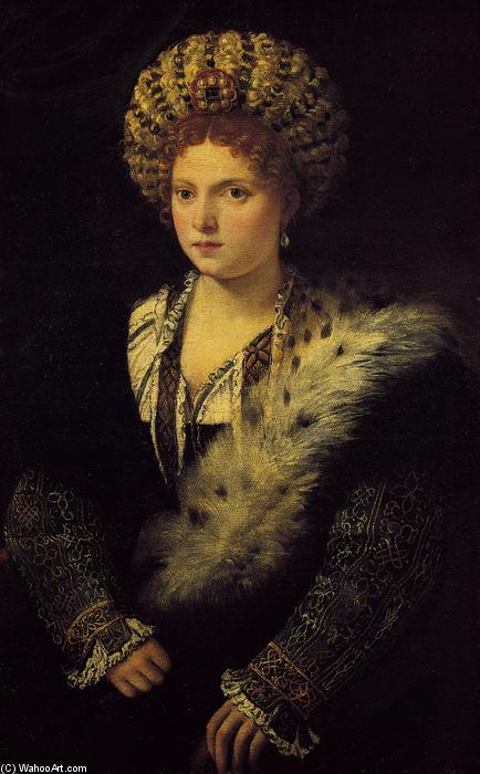 Buy Museum Art Reproductions Portrait d`Isabella d`Este, 1536 by Tiziano Vecellio (Titian) (1490-1576, Italy) | ArtsDot.com