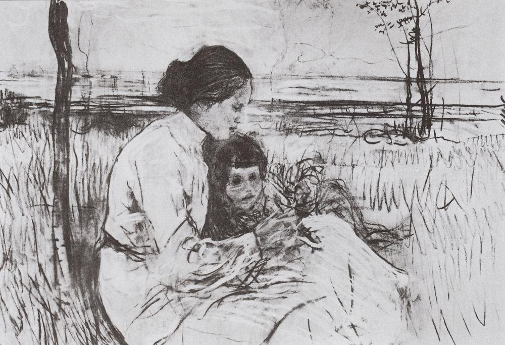Order Paintings Reproductions Children of the artist. Olga and Anton Serov, 1906 by Valentin Alexandrovich Serov (1865-1911, Russia) | ArtsDot.com