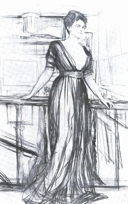 Order Artwork Replica Sketch for a portrait of P.I. Scherbatova, 1911 by Valentin Alexandrovich Serov (1865-1911, Russia) | ArtsDot.com