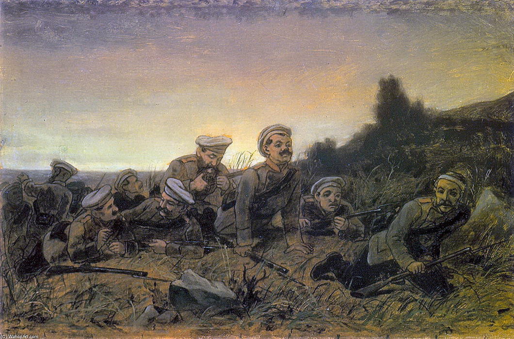 Order Art Reproductions Scouts at Sevastopol, 1874 by Vasily Grigoryevich Perov (1833-1882, Russia) | ArtsDot.com