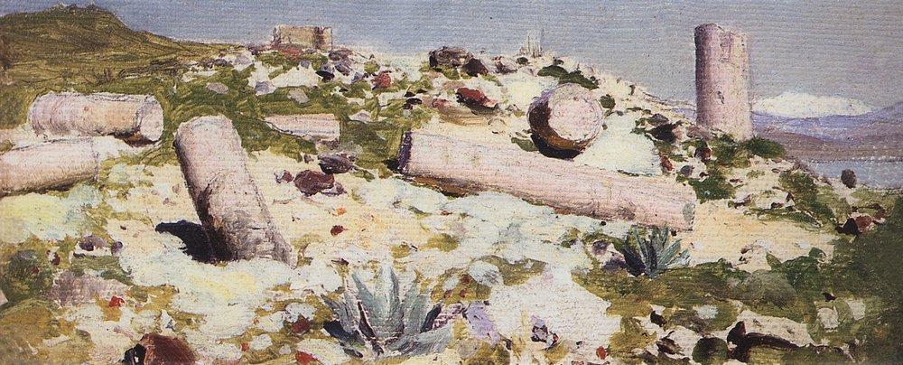 Order Art Reproductions The ruins of Tiberias, 1883 by Vasily Dmitrievich Polenov (1844-1927) | ArtsDot.com