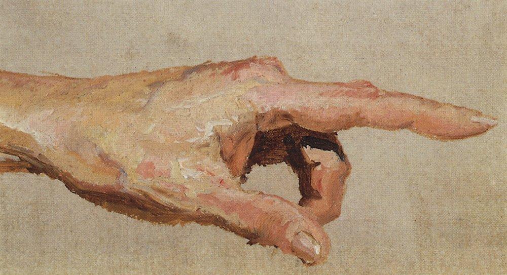 Order Oil Painting Replica Left hand with the index finger, 1885 by Vasily Dmitrievich Polenov (1844-1927) | ArtsDot.com