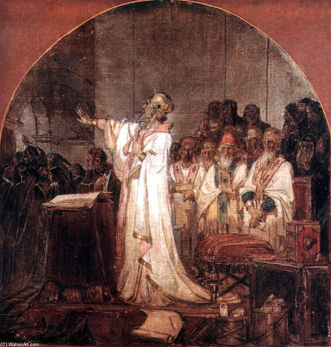 Order Paintings Reproductions Third Ecumenical Council of Ephesus, 1876 by Vasili Ivanovich Surikov (1848-1916, Russia) | ArtsDot.com