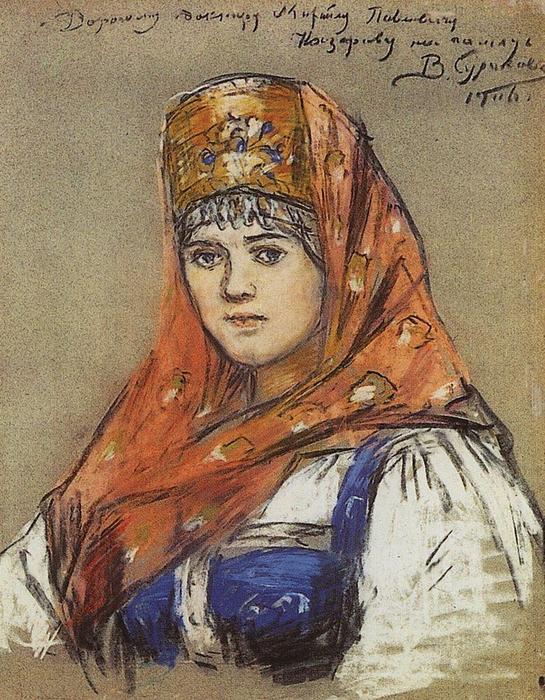 Order Artwork Replica Portrait of young lady, 1906 by Vasili Ivanovich Surikov (1848-1916, Russia) | ArtsDot.com