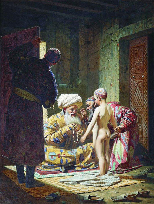 Buy Museum Art Reproductions The Sale of the Child Slave, 1872 by Vasily Vasilevich Vereshchagin (1842-1904, Russia) | ArtsDot.com
