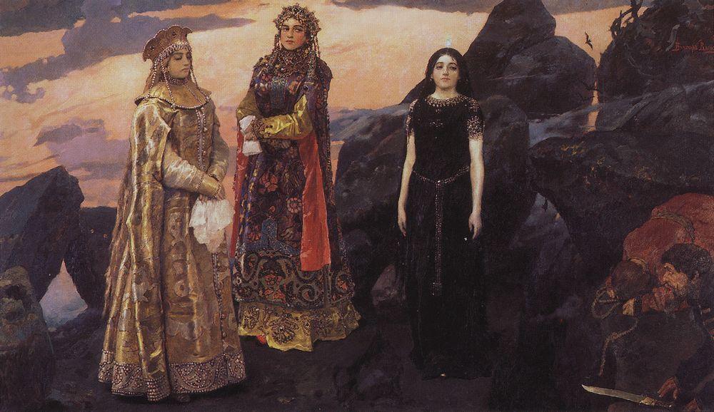 Buy Museum Art Reproductions Three princess of the Underworld, 1884 by Victor Vasnetsov (1848-1926, Russia) | ArtsDot.com