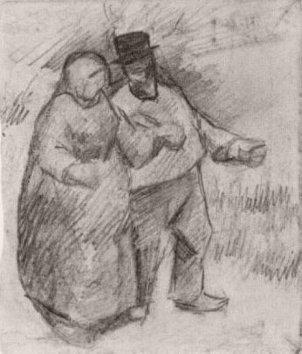 Order Paintings Reproductions Walking Couple, 1886 by Vincent Van Gogh (1853-1890, Netherlands) | ArtsDot.com