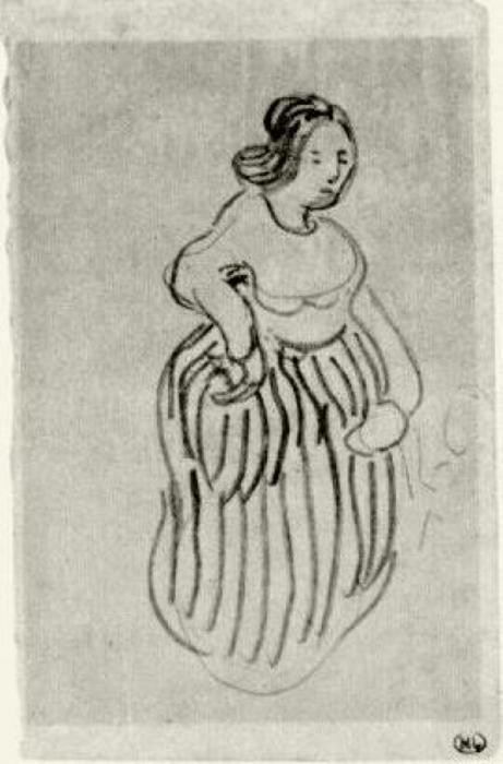 Buy Museum Art Reproductions Woman with Striped Skirt, 1890 by Vincent Van Gogh (1853-1890, Netherlands) | ArtsDot.com