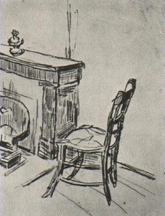 Order Art Reproductions Chair near the Stove by Vincent Van Gogh (1853-1890, Netherlands) | ArtsDot.com