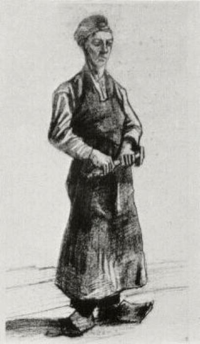Order Paintings Reproductions A Carpenter with Apron, 1882 by Vincent Van Gogh (1853-1890, Netherlands) | ArtsDot.com