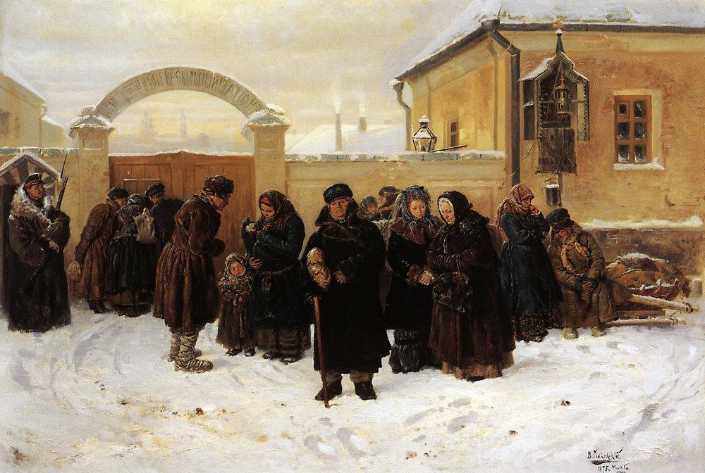 Order Oil Painting Replica Waiting, 1875 by Vladimir Yegorovich Makovsky (1846-1920, Russia) | ArtsDot.com
