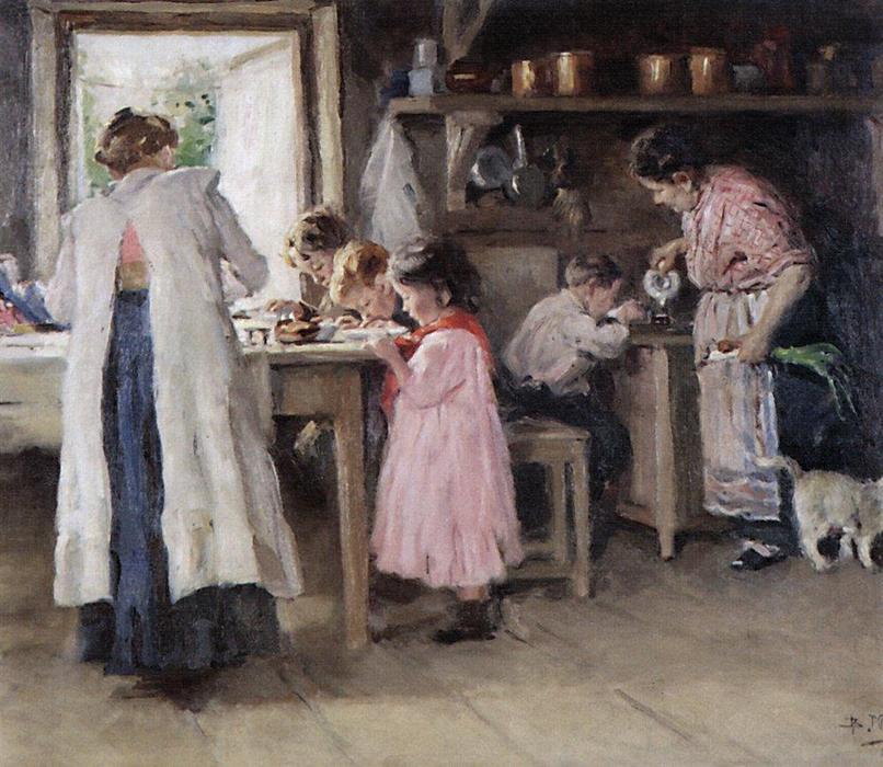 Order Art Reproductions At the kitchen, 1913 by Vladimir Yegorovich Makovsky (1846-1920, Russia) | ArtsDot.com